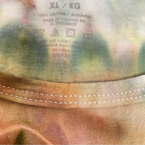 Vintage 90s Tie Dye Tank Top Mens Size XL Unisex Handmade Pastel Green Upcycled - Picture 4 of 6